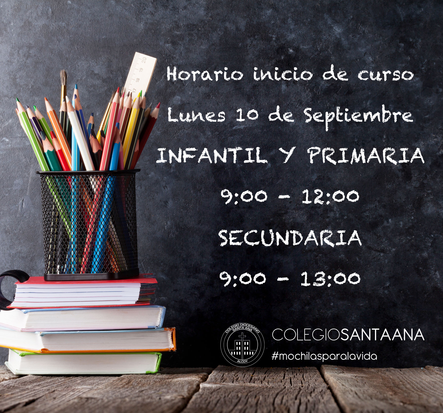 Horarios inicio de curso